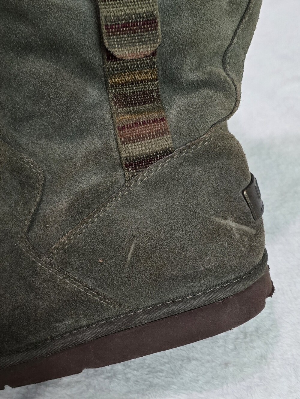 Women's UGG Boots Australia Retro Cargo 1895 Olive Green Fur Lined Buckle Size 7 - Picture 9 of 9
